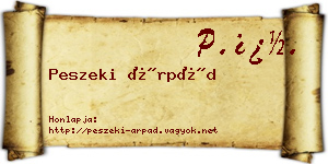 Peszeki Árpád névjegykártya