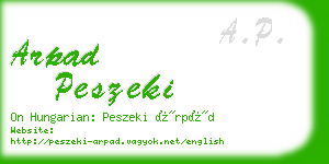 arpad peszeki business card